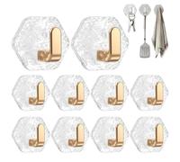 Adhesive Hook Organizer, No Drill Hexagonal Wall System with Removable Grip