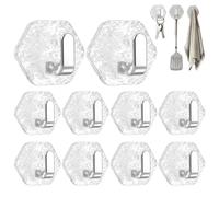 Adhesive Hook Organizer, No Drill Hexagonal Wall System with Removable Grip