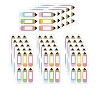 Adhesive Name Tags - Stick On Clothing Names Label 120-Piece 3.5x1.2inch Cute Adhesive Labels | Pencil Shaped Name Labels For Kids | For School Kindergarten Daycare Office Party Conference Event