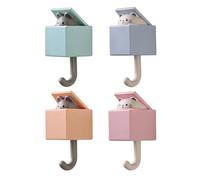 Adhesive Sticky Hooks - 4 Pieces Heavy Duty Space Saving Holder 4.13in