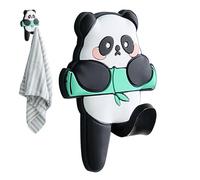 Adhesive Wall Hooks - Cute Panda Towel Hanger with Strong Sticky Backing | Single Organizer Hook for Entryway, Closet, Bathroom, Bedroom, Kids Room, Home Storage Solution, Wall Mounted Holder for Towe