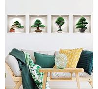 Adhesivo 3D para pared, diseño de bonsái en 3D, pegatinas de pared para habitación de adultos, pegatinas de pared 3D, decoración de pared para salón, pegatinas de pared
