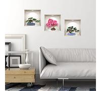 Adhesivo 3D para pared, diseño de bonsái natural y colorido, 40 x 120 cm