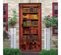 Adhesivo Autoadhesivo Para Puerta - Librería Estantería 80 X 200 Cm - Envoltura Para Puerta Con Efecto 3D Peel And Stick - Papel Tapiz De Vinilo Removible Hd Habitación Para Niños Habitación Para Niñ