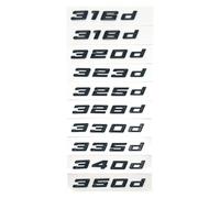 Adhesivo con Emblema Negro Brillante Compatible con BMW Serie 3 (E90, E91, E92, F30, F31, F34, G20) y BMW Serie 3 (E90, E91, E92, F30, F31, F34).(Silver,318i)