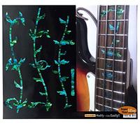 Adhesivo con incrustaciones para trastes para bajo, árbol de la vida, color verde