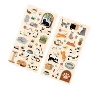 Adhesivo con temática de gatito con dibujos animados para niños, para diario, cuaderno, cubierta de teléfono, laptop, álbumes de recortes y envoltura de regalos, calcomanía de papel de placa de cobre