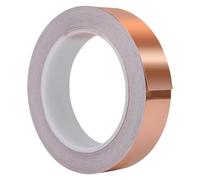 Adhesivo conductor de banda de cobre de alto rendimiento para blindaje, reparación eléctrica | Rollo de 1 pulgada x 66 pies, para blindaje de guitarra, arte y oficio,