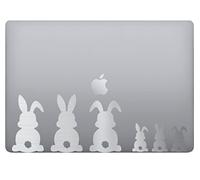 Adhesivo CONIGLI-RABBITS adhesivo vinilo tablet computadora, macbook , calcomanía arte manzana -Vinilo color a elegir COD.P00054(plata)