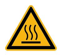 Adhesivo de Advertencia de Peligro Advertencia NF ISO 7010 - Adhesivo de Señalización Triangular Laminado Resistente al Agua y a los Rayos UV - Superficie Caliente - 5x5 cm