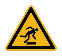 Adhesivo de Advertencia de Peligro Advertencia NF ISO 7010 - Adhesivo de Señalización Triangular Laminado Resistente al Agua y a los Rayos UV - Tropezón - 5x5 cm