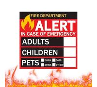 Adhesivo de alerta de mascotas de rescate de incendios, póster de advertencia de alta visibilidad resistente a la intemperie, etiqueta de seguridad adhesiva fuerte con construcción resistente a la