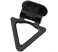 Adhesivo de gancho de remolque triangular automotriz para el exterior del vehículo que estiliza el cuerpo ABS con capa reflectante de cromo (negro)