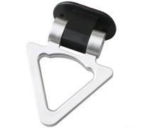 Adhesivo de gancho de remolque triangular para exterior de coche, base de ABS con chapado en cromo pulido para una mayor visibilidad (plata)