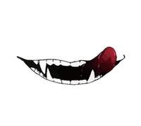 Adhesivo de grande con texto en inglés "Evil Smile", 15 x 7,8 cm, calcomanía de PET para decoración divertida de sombrero de motocicleta, casco de hockey, accesorios de coche de bricolaje