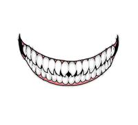 Adhesivo de grande con texto en inglés "Evil Smile", 15 x 7,8 cm, calcomanía de PET para decoración divertida de sombrero de motocicleta, casco de hockey, accesorios de coche de bricolaje