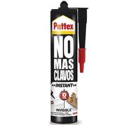 Pattex No Más Clavos Invisible, pegamento resistente transparente, pegamento extrafuerte para madera, metal y más, adhesivo de montaje instantáneo, 1 cartucho x 310 g