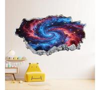 Adhesivo de pared 3D extraíble Vórtice Cósmico Decoración De Pared Piso Techo Roto Calcomanía Estrella Para Baño Dormitorio Sala De Estar Sala De Juegos Mural 87x58cm