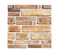 Adhesivo de pared 3D impermeable 1/10 piezas 3D Faux Stone Peel and Stick Panel de pared autoadhesivo for azulejos cocina contra salpicaduras Adhesivo 30 cm X(Orange - 1pc)