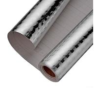 Adhesivo de pared con diseño de papel de aluminio que protege las paredes de la cocina de los aceites, tamaño 30 cm x 300 cm para una fácil aplicación (C)