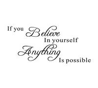 Adhesivo de pared con frases inspiradoras de N A If You Believe In Yourself Proverbs, Anything is Possible, vinilo decorativo para oficina, aula, sala de estudio