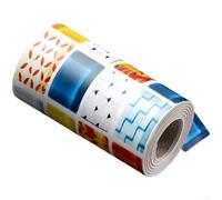 Adhesivo de pared de mosaico artístico impermeable, azulejos adhesivos de PVC para renovación de cocina y baño, decoración minimalista moderna, diseño azul, 240 x 15 cm, hoja de fácil aplicación (F)