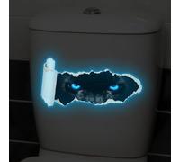 Adhesivo de pared de PVC que brilla en la oscuridad con ojos de pantera para paredes de dormitorio, sala de estar con llamativo detalle luminoso azul (ACCYG32209)