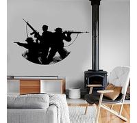 Adhesivo de pared de vinilo para decoración del hogar, diseño de soldado militar, moderno, ejército de guerra, decoración del hogar, calcomanías de pared para habitación de adolescentes, murales de 92