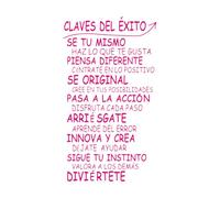 Adhesivo de pared inspirador para oficina, frase clave, éxito, decoración del hogar, póster artístico de vinilo-L-52x92cm-Rose Red
