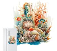 Adhesivo de pared para asiento de inodoro - Calcomanías para asiento de tapa de inodoro del mundo submarino | Coral, Estrellas De Mar Y Peces; Pegatinas decorativas para asientos de inodoros de baño,