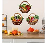 Adhesivo de pared para cesta de verduras y frutas, ¡ para la renovación de la cocina! nueva vitalidad a tu pared de cocina con patrones exquisitos, y estuvieran ante tus ojos. Material premium