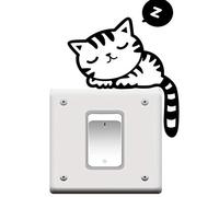 Adhesivo de pared, para más de un interruptor, diseño 'gato dormido', fácil operación
