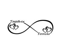 Adhesivo de pared tallado con forma de corazón de AMOR Juntos para siempre para dormitorio, para decoración del hogar, calcomanía de pared para parejas, signo de amor infinito-XL-66x198cm-Black