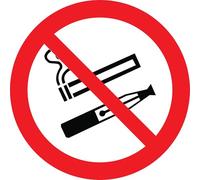 Adhesivo de prohibición de fumar y vapear, Pictograma oficial - Vinilo - Cumple con la señalización corporativa - Varios tamaños y lotes (20, 10)