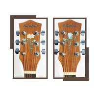 Adhesivo de PVC con incrustaciones de cabezal de guitarra para modificar guitarra acústica eléctrica, bajo y ukelele sin atrapar los dedos o daños (flor)