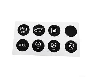 Adhesivo de reparación de botón de control de crucero de estacionamiento para Maserati 03-14, calcomanía de vinilo negro con texto blanco para el interior del maletero
