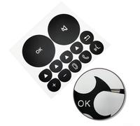 Adhesivo de reparación de botón de volante para Mercedes-Benz W221 W222 2006-2009, superposición negra con letras blancas calcomanía de vinilo para interruptor de salpicadero interior