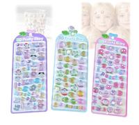 Adhesivo de resina de PVC impermeable con diseño de dibujos animados en relieve para cuaderno, diario, cubierta de teléfono, decoración de álbumes de recortes, patrón de frutas al azar