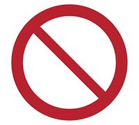 Adhesivo de Señalización Laminado Redondo Adhesivo Resistente al Agua ISO 7010 - Adhesivo Laminado Resistente a los Rayos UV - Prohibición General - Diámetro 25 cm