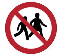 Adhesivo de Señalización Laminado Redondo Adhesivo Resistente al Agua ISO 7010 - Adhesivo Laminado Resistente a los Rayos UV - Acceso Prohibido a Niños - Diámetro 30 cm