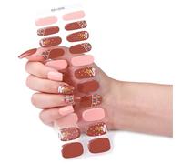 Adhesivo de uñas de gel flexible con tecnología de curado instantáneo, diseños de manicura para fiestas de vacaciones, sin lámpara, pegatinas de gel flexible