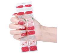 Adhesivo de uñas de gel flexible con tecnología de curado instantáneo, diseños de manicura para fiestas de vacaciones, sin lámpara, pegatinas de gel flexible