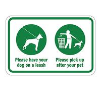 Adhesivo de vinilo con texto en inglés "Please have your dog on a leash pick up after your pet", 20,3 cm