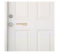 Adhesivo de vinilo con texto en inglés «Please Remove Your Shoes.Thank You»