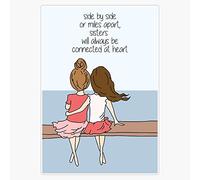 Adhesivo de vinilo con texto en inglés "Sisters connected by heart", 12,7 cm