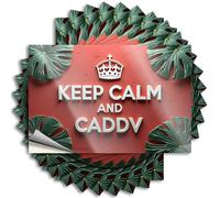Adhesivo de vinilo duradero para patio trasero con texto en inglés «Keep Calm and Caddv: A Tropical Crown Lema Water for Motorcross Use» (12 x 18 cm)