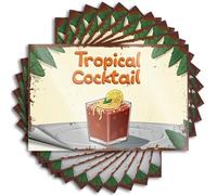 Adhesivo de vinilo impermeable para barra de calcomanías | Cóctel tropical: una mezcla refrescante de sabores exóticos, casco de fuego para proyectos de bricolaje para adolescentes (8 x 12 cm)