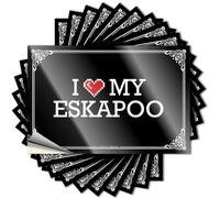 Adhesivo de vinilo para decoración del hogar | I Love My Eskapoo Cool para niñas (8 x 12 cm)