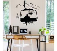 Adhesivo de vinilo para pared con remonte, para deportes de invierno, regalos de esquiadores, decoración de pared deportiva para amantes del esquí, 42 x 43 cm