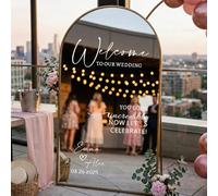 Adhesivo De Vinilo Personalizado Para Espejos Con Mensaje De Bienvenida Para Bodas, Pegatina Para Espejos Con Nombres Y Fecha A Medida, Letras Removibles Para La Decoración De Bodas hazlo Tú Mismo